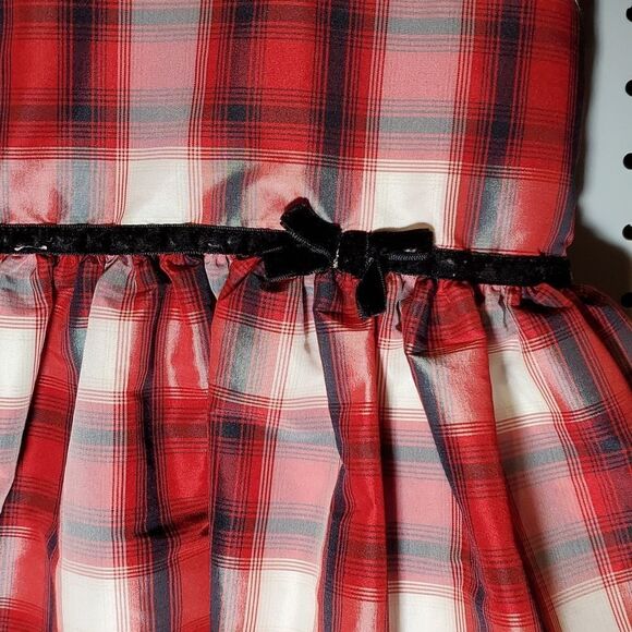 Carter's Sz 18m Girls Red Plaid Short Sleeve Dress, Holiday Fun Dressy - Picture 2 of 8
